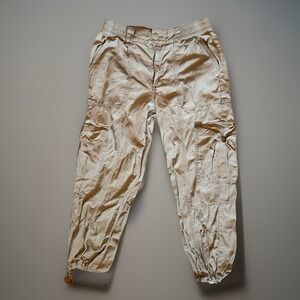 Aeropostale Utility Cargo Parachute Pants Womens M Beige Flex Waist Boho